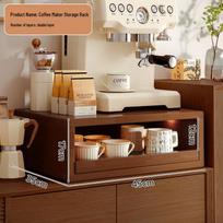 Solid Wood Dining Table Cup Holder & Storage Rack for Mugs, Coffee & Tea Cups Custom Size - Consult Customer Service brown