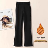 Black Women's High-Waisted Micro-Flare Cropped Pants - Spring & Autumn 2026 Fashion, Casual Suit Style 33/5XL (155-165 lbs)