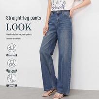 FivePlus Women's Mid-High Waist Classic Straight Leg Jeans M