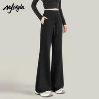 MJ STYLE High-Waist Drawstring Micro Flare Pants M juoda