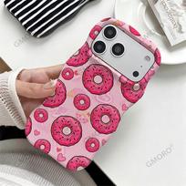 ins Sweet Girl Wind Cartoon Donut Printing Apple 16Pro 2-in-1 Wave Film Phone Case iPhone17 iPhone17