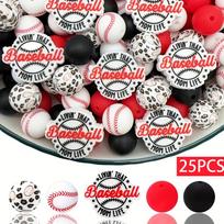 25PCS 2D letter dropper silicone bead set, perfect for DIY handmade crafts such as keychains, necklaces, bracelets, etc