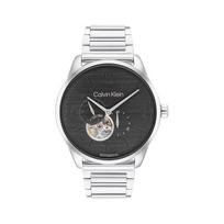 CALVIN KLEIN Dinamiškos serijos laikrodis Automatinis mechaninis judėjimas Plieninė apyrankė 44mm Juodas ciferblatas Vyriškas laikrodis Atsparus vandeniui 25200387 juoda