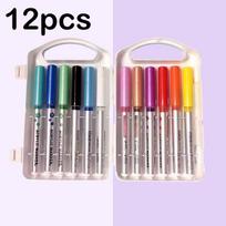 12/18/36 Colors Straight Liquid Acrylic Paint Marker Pens with Soft Brush Tip - Non-bleeding, Layerable, for Fabric, Canvas