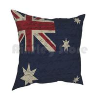 Vintage Australian Flag Pillow Case Printed Home Soft DIY Pillow Cover Australia Flag Country Vintage Proud Politics Old 30x30cm 12x12in