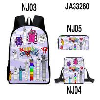 Žaidimo atributika Skaitmeninis statybinis blokelis Kuprinė Kuprinė Portfelis Pieštukinė Kuprinė Trijų dalių rinkinys pencil case