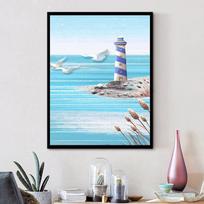 5D DIY Diamond painting Sea & Lighthouse Rhinestone cross stitch kits handmade embroider Crafts for child 20X30CM blue