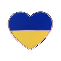 Ukrainos vėliava Širdies ženklelis Metalinis mygtukas Ženklelis Širdies formos sagė