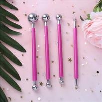 4 vnt Fondant torto dekoravimo rašiklis metalinis rutulinis gėlės Sugar Craft modeliavimo įrankiai