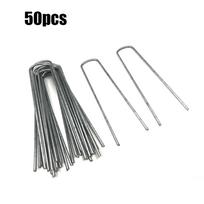 50pcs Galvanised Metal Ground U Tent Pegs Gazebo Camping Tarpaulin Hooks 50pcs