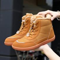 Women's Winter Snow Boots Fur Lined Barefoot Boots Wide Toe Box Ankle Booties Walking Boots Outdoor With Plush Cotton Shoes 36 ruda