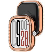 PC tuščias dėklas, skirtas Redmi Watch 5 eSIM 4 išmaniajam laikrodžiui, deimantinis dėklo dangtelis, apsauginis buferis, apsauginis dangtelis, skirtas Xiaomi Watch4 Redmi Watch 5 rožinio aukso spalvos