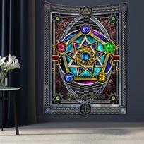 Psychedelic Tarot Tapestry Mysterious Hippie Art Wall Hanging Tapiz Dormitory Decor Background Cloth 95x70cm
