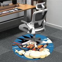 1pcDragon Ball Goku Cloud Office Round Area Rug, Indoor Mat Suitable For Office, Bedroom Living Room Home Decor, Room Deco,  Offic a0928137 80cm by 80cm