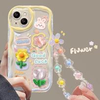 Žavingos 3D animacinių filmukų gėlių grandinėlės telefono dėklai, skirti iPhone 15 Pro Max 14 12 11 13 Mini X XR XS 6 6S 7 8 Plus SE, minkšto silikono dėklas For iPhone 15Pro Max
