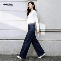 HH&LING Women's Classic Straight-Leg Jeans M