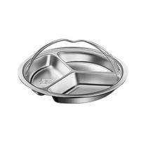 Anti-Scald Stainless Steel Steamer Basket Stackable Steaming Pan Divided Steamer Plate  Kitchen 3 Grids 19cm