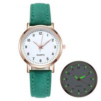 Elegant Quartz Watch with Rose Gold Case and Black Leather Strap, Design, Unisex, Water žalia