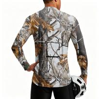 Men's Long Sleeve Cycling Jersey Breathable Quick Dry Zip Front Pullover Lightweight Athletic Top for Outdoor Sports XXL