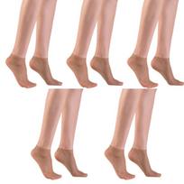 5 Pairs Women Ultra Thin Sheer Ankle Socks Breathable Nylon Hosiery Silky Texture Nonslip Cuffs Low Cut Short Boat Socks