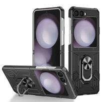 For Samsung Z FliP7 Folding Phone Case Mecha Ring Holder Galaxy Z FliP6 Case Z FliP7 juoda