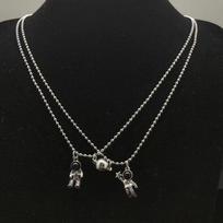 2Pcs Lovers Matching Friendship Spaceman Astronaut Pendant Magnetic Distance Couple Necklace Jewelry Anniversary Gift sidabras