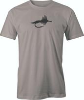 Skraidančios žūklės sausos musės piešinys atspausdintas ant unisex marškinėlių XL gray