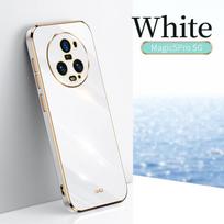 Dėklas Honor Magic 5 Pro, Dėklas telefonui Honor Magic5 PGT-N19, Galinis dangtelis Magic5 Pro, Prabangus kvadratinis dengtas dėklas su žiedo laikikliu-stovu Honor Magic5 Pro