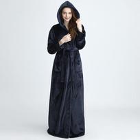 Flannel Robe Kimono Bathrobe Gown Lovers Sleepwear Sexy Nightwear Thick Warm Winter Men Home Clothes Women Lounge Nightgown M