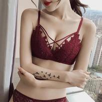 Sexy Lace Bras Back Buckle Women Underwear Black White Lingerie Cross Push Up Bras For Female Brassiere 38/85AB gray