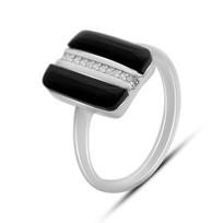 Silver ring with natural onyx, product weight 2.83 g (60002123) 17 juoda