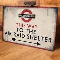 WWII Air Raid Shelter Metal Sign  Waterproof No Electricity Needed  80x120  for Home Bar for Man Cave Decor  London Und 20x30cm（7.8x11.8inch）