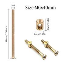 10pcs M6 Bed Frame Connecting Bolts Set 40-100mm Hex Head Screws with Barrel Nuts Zinc Plated Hardware Kit for Furniture Repair