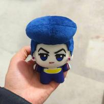 Cute JoJo's Bizarre Adventure Plush 10cm Josuke Higashikata Yoshikage Kira Mini Cotton Doll Chibi Character Keychain Pendant Fans Collectible Gift 10cm mėlyna