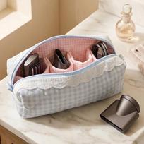 Portable Makeup Bag with Zipper & Multi-compartments Pencils Organiser Cosmetic Makeup Organizer Large Capacity for Women Girls