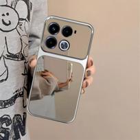 Case for infinix NOTE 40 Pro+ 5G,Pro 4G Trending Big Window Cover Mirror Phone Casing infinix NOTE 40 Pro+ 5G gray