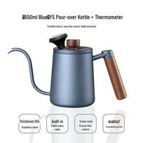 Nordic Ceramic French Press Coffee Maker with Walnut Handle