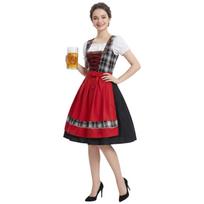 Tradicinė Oktoberfest suknelė Moteriškas Dirndl kostiumas Nėriniuotas korsetas Prijuostės sijonas Šventės apranga XXXL juoda