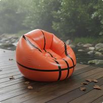 Soccer Print Inflatable Sofa Easy to Inflate Inflatable Bean Bag Sofa Outdoor Furniture Pvc Material Ergonomic Design for Travel