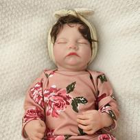 Reborn Bebe Levi Newborn Dolls Sleeping Baby Handmade Painted Lifelike 3D Skin with Visible Veins Doll Toy 48cm cloth body beige