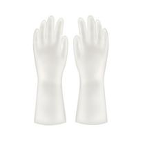 Namų ūkio valymo pirštinės PVC Storio Daugiafunkcinės Indų plovimo pirštinės virtuvei L L white