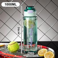 1000 ml sportinė vandens butelis didelės talpos plastikinis vandens puodelis su skale nešiojamas lauko kelionėms sporto salei fitnesui ąsočiai gėrimo virdulys
