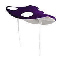 Lovely Mushroom Hat With Adjustable Neckties Soft Polyester Costume Accessory Headwear For RolePlay Halloween Party violetinė