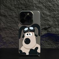 Color silver ins wind is suitable for Apple 14/13 anti-drop mobile phone case XSMAX matte 15 simple wink master dog apple 14