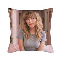 Trendy Singer Girl Pillowcases Vintage Pillow Case For Couch Sofa Bedroom Design Pillow Cover Peach skin 18*18(CM)-1Pcs