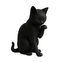 Black Cat Model, Mini Cat Shape Ornament, 3D Printed Matte Black Decorative Figurine for Desktop Entrance Hall Bedroom juoda