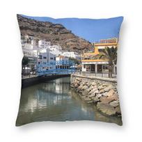Puerto De Mogan Gran Canaria Pillowcase Polyester Linen Velvet Creative Zip Decorative Pillow Case Sofa Cushion Case 30x30cm