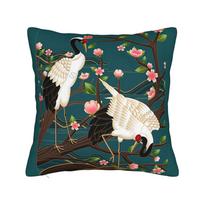 Chinese Style Crane Pillowcases  Vintage Pillow Case For Couch Sofa Bedroom Comfy Pillow Cover 30cmx30cm
