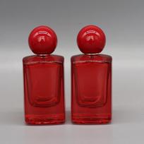 50ml Square Glass Refillable Perfume Bottle Atomizer High-grade Empty Cosmetic Container Red Black Portable Perfume Spray Bottle glass