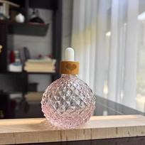 100ml Glass Dropper Bottle with Bamboo Wood Cap, Large Capacity Refillable Container for Essential Oil Blending 100ml rožinė